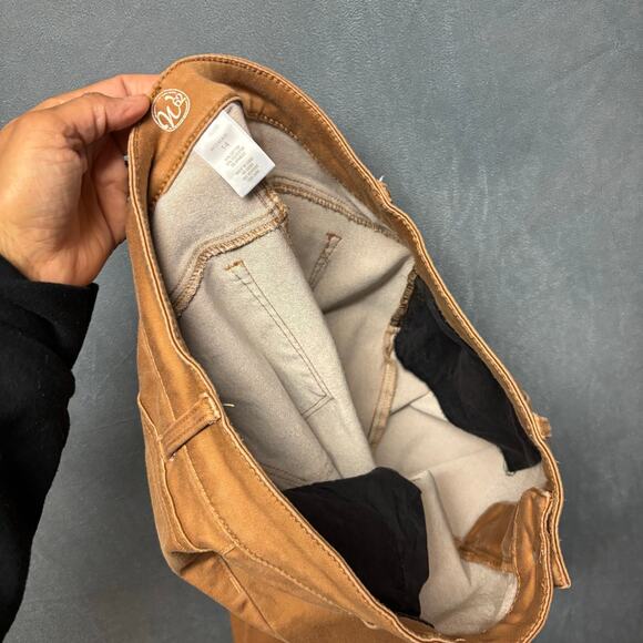 W62 Skinny Pants Chino Womens 14 Plus Size Work Casual Comfy Preppy Camel Brown - Picture 11 of 12